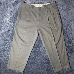 Tommy Bahama Relax Mens 42 Pleated Tencel Cotton Blend Trousers Olive Green